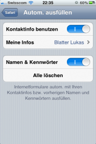 iPhone: Safari Passwörter speichern